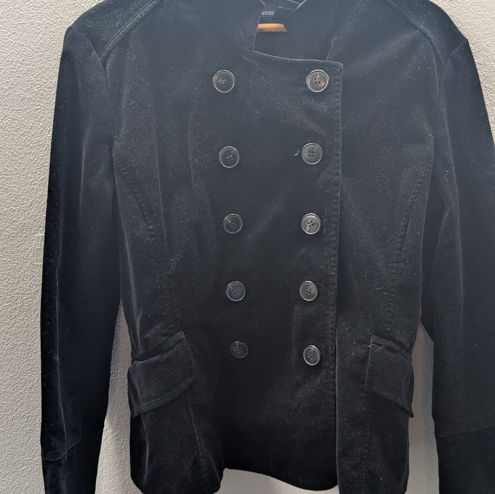 BOSTON PROPER Jacket Women’s SZ 14 Black Cotton Button Up